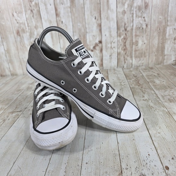Converse Chuck Taylor All Star Low Top Charcoal Grey Canvas Sneakers Womens 8.5 - Picture 6 of 8